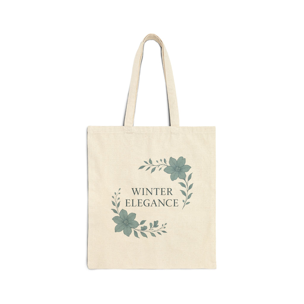 Winter Elegance Tote Bag – Floral Canvas Grocery & Gift Tote