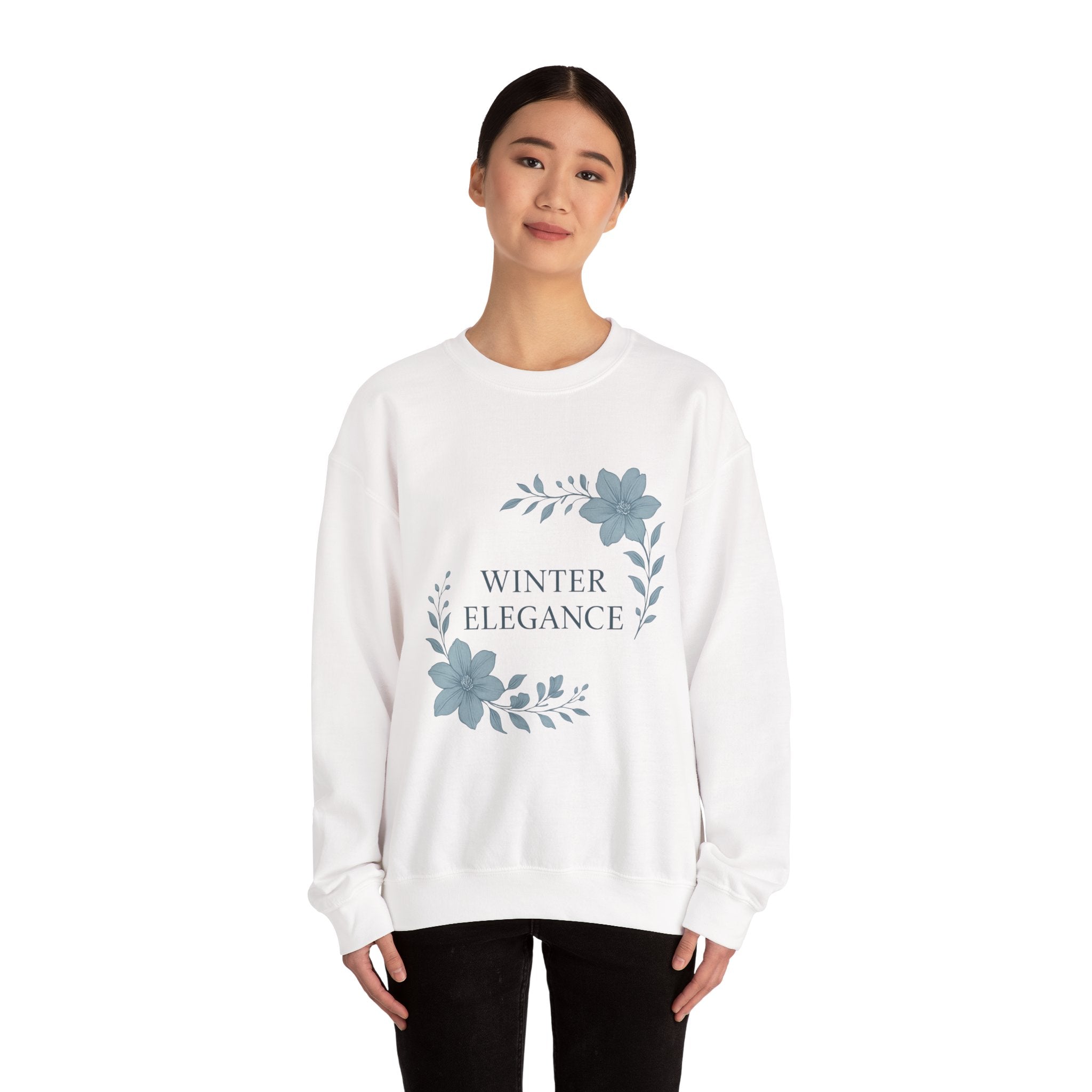 Winter Elegance Sweatshirt — Floral Holiday Crewneck