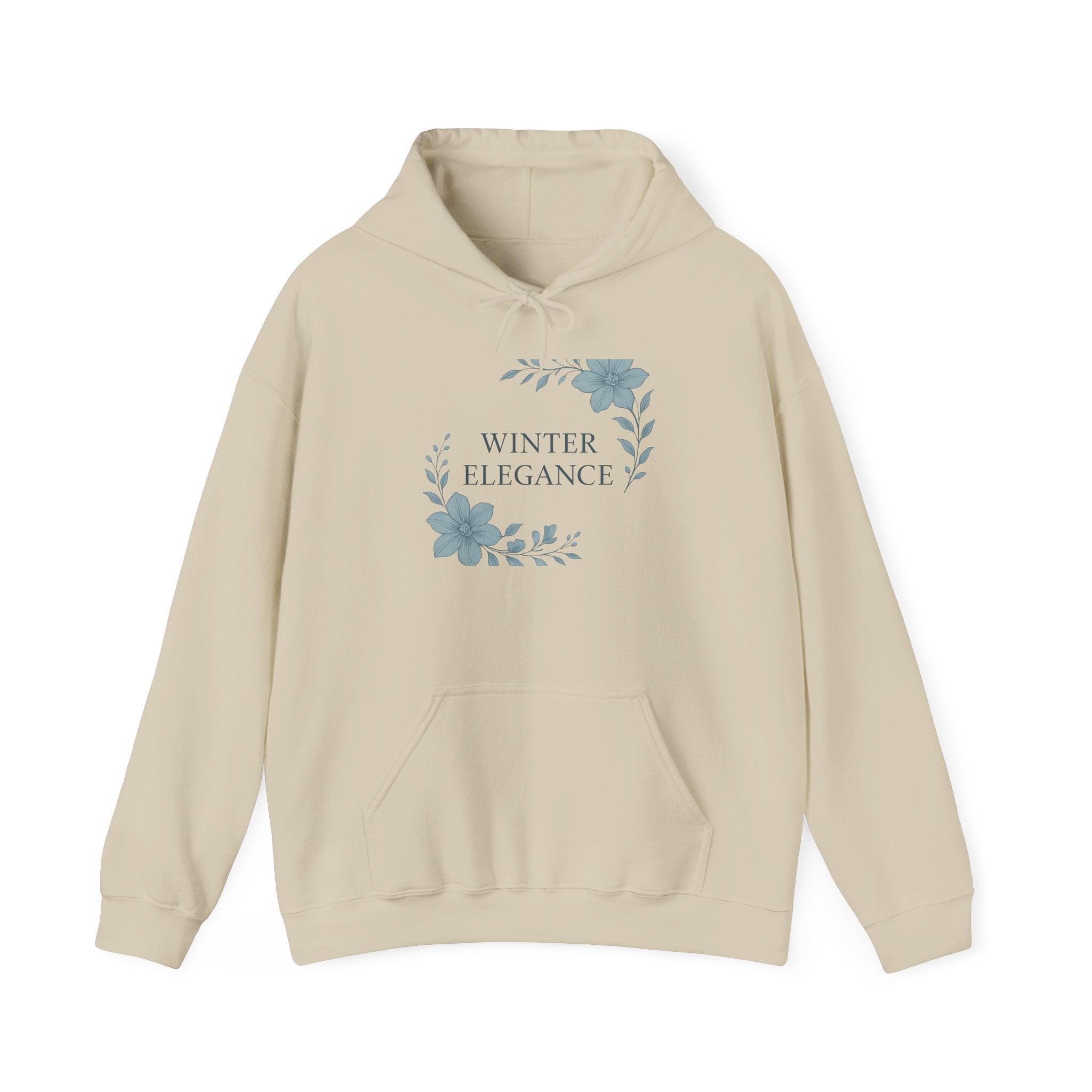 Winter Elegance Hoodie — Floral Winter Wreath Pullover