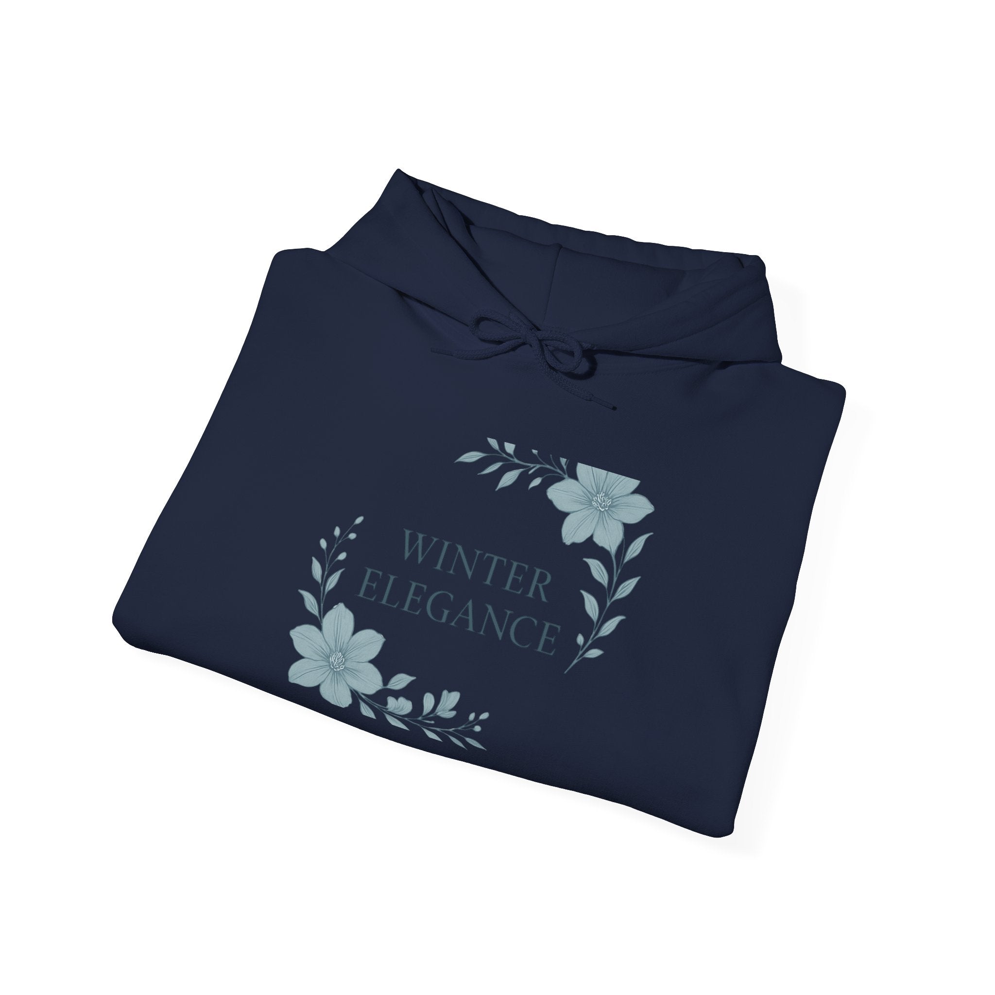 Winter Elegance Hoodie — Floral Winter Wreath Pullover