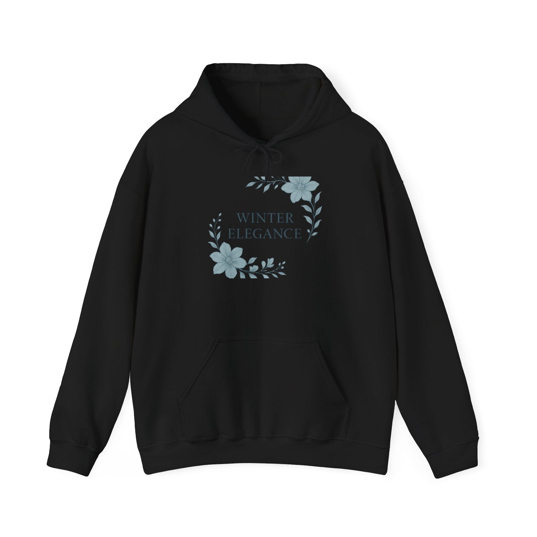 Winter Elegance Hoodie — Floral Winter Wreath Pullover