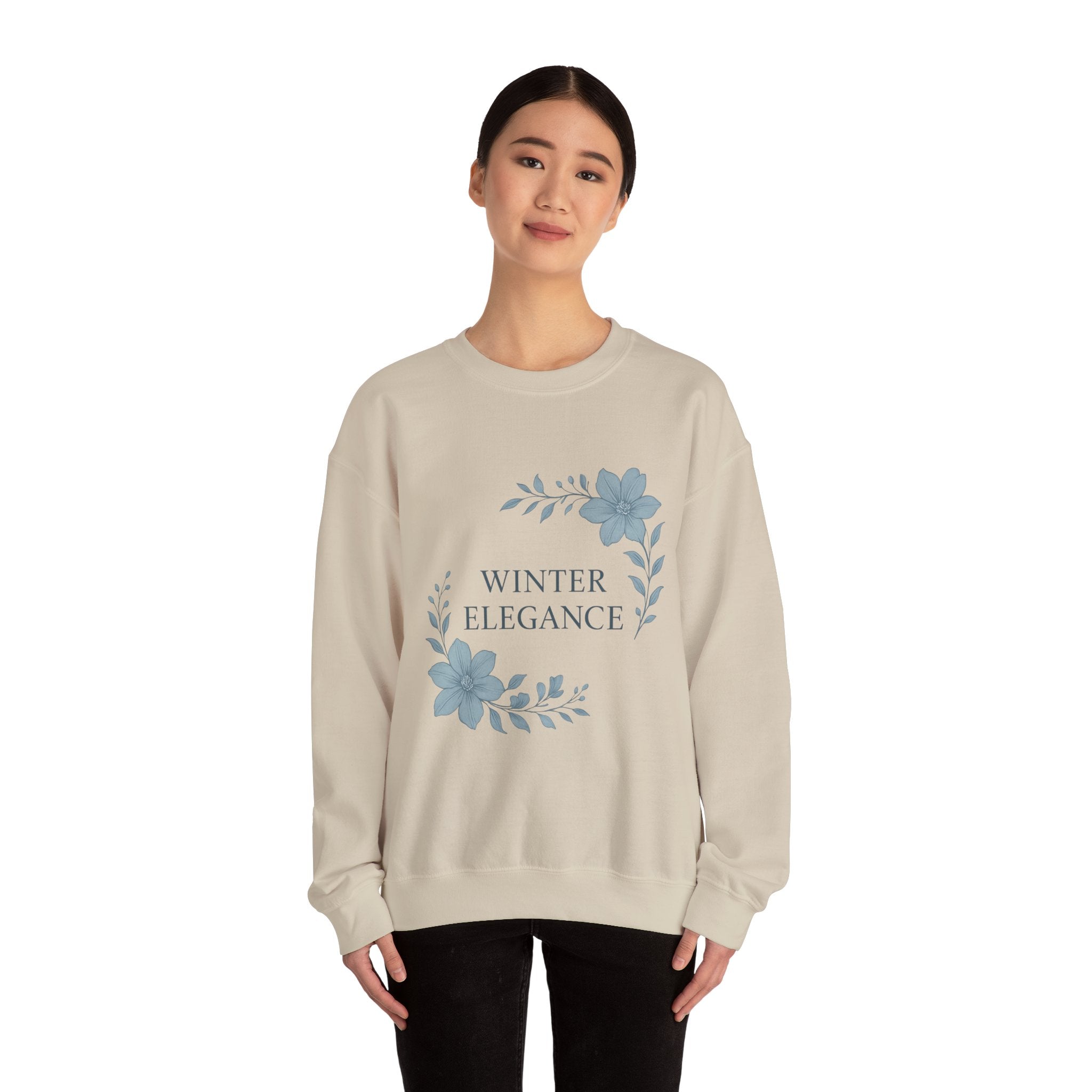 Winter Elegance Sweatshirt — Floral Holiday Crewneck