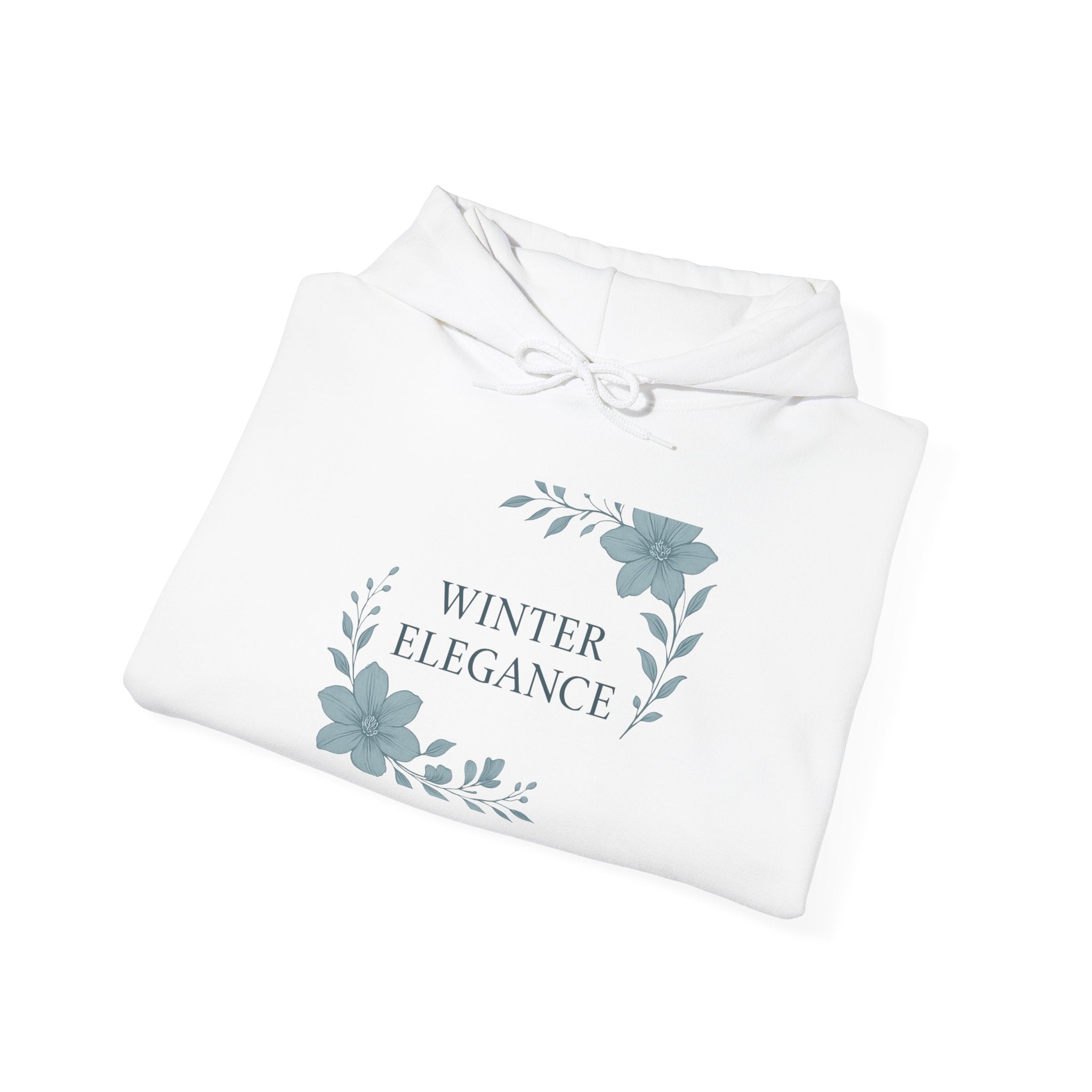 Winter Elegance Hoodie — Floral Winter Wreath Pullover