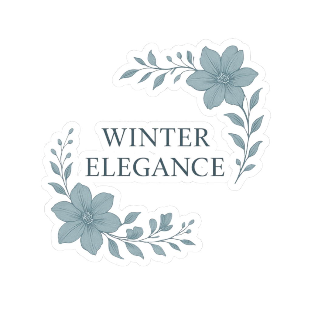 Winter Elegance Floral Stickers — Kiss-Cut Decorative Decals for Laptops, Planners & Gifts