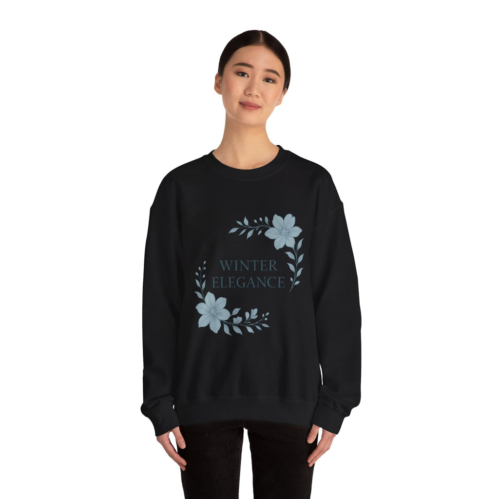 Winter Elegance Sweatshirt — Floral Holiday Crewneck