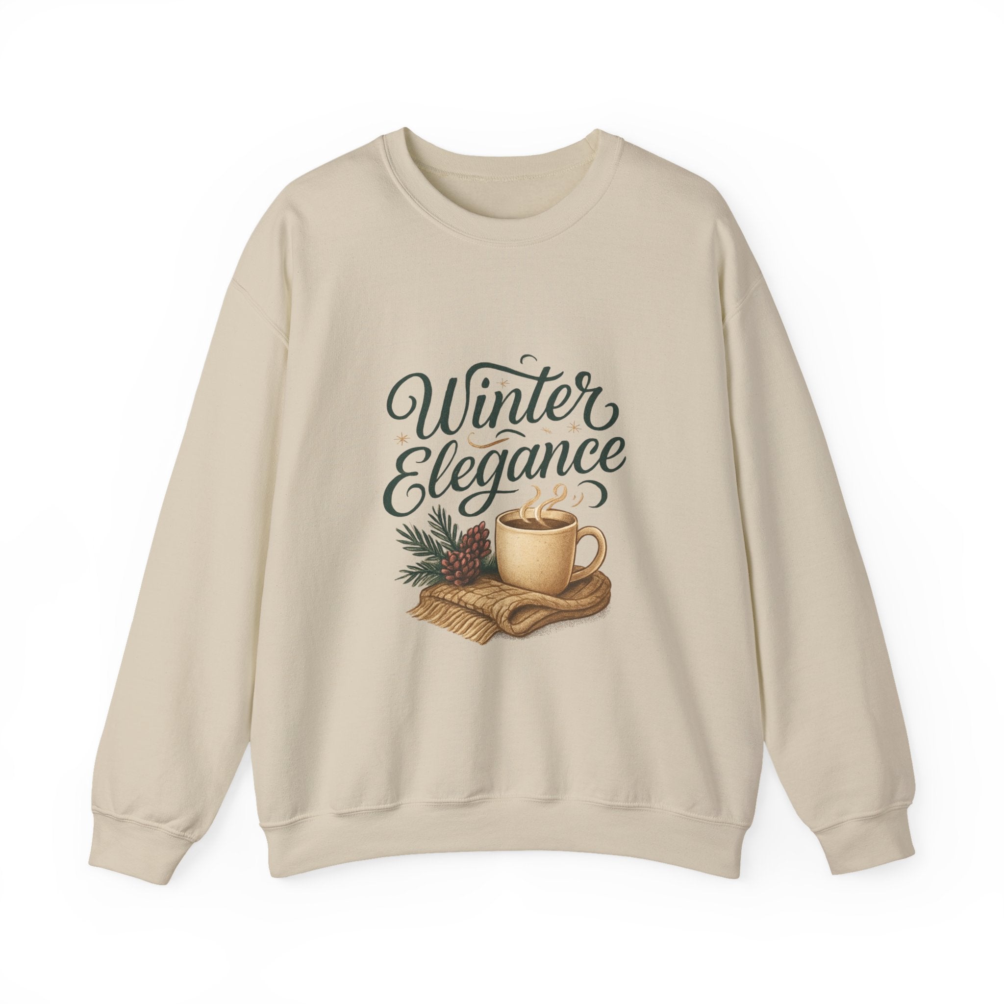 Sweatshirt — "Winter Elegance" Cozy Holiday Crewneck with Hot Cocoa Design
