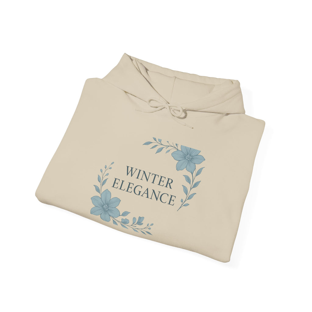 Winter Elegance Hoodie — Floral Winter Wreath Pullover