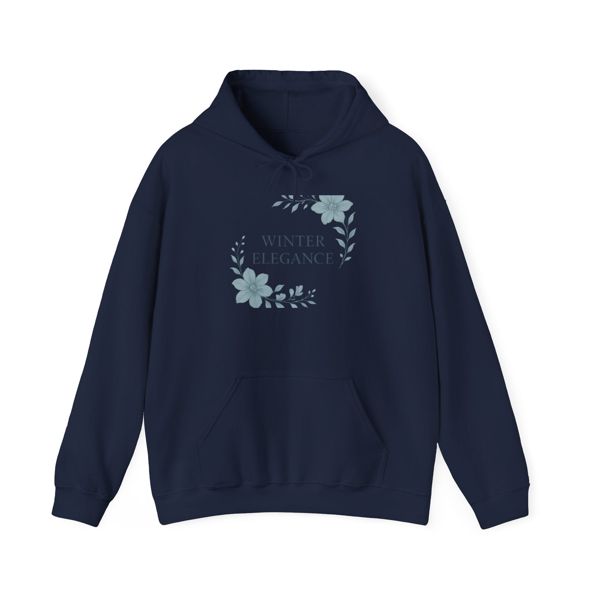Winter Elegance Hoodie — Floral Winter Wreath Pullover