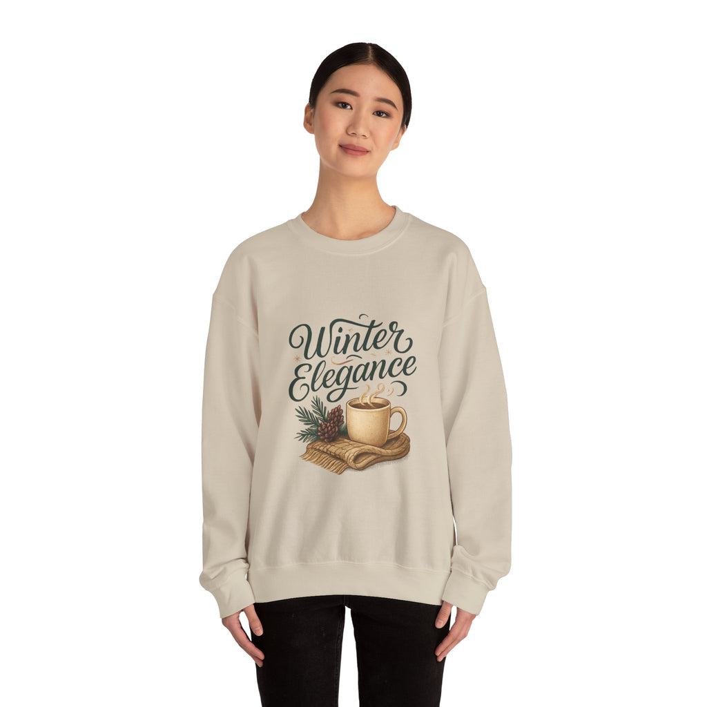 Sweatshirt — "Winter Elegance" Cozy Holiday Crewneck with Hot Cocoa Design