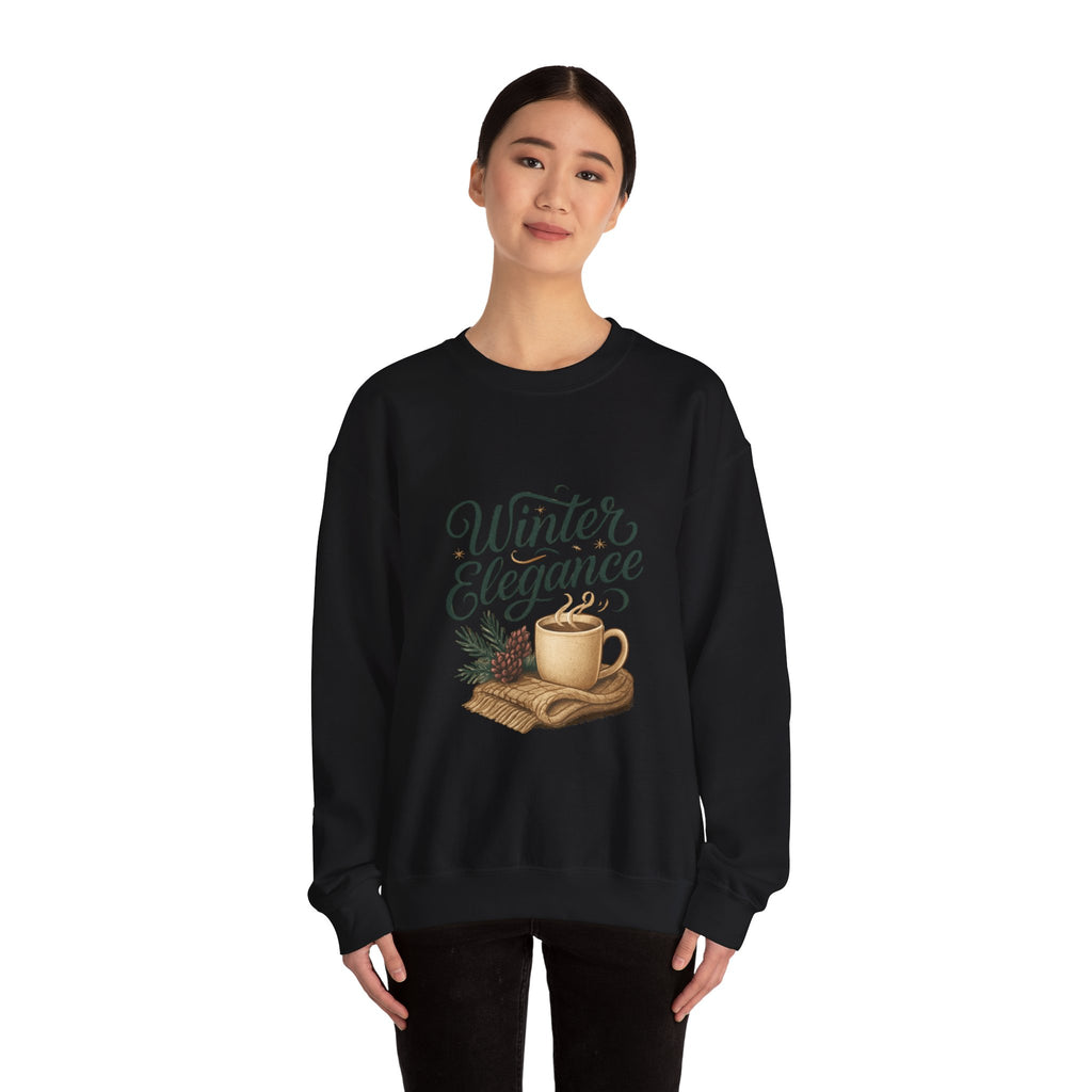 Sweatshirt — "Winter Elegance" Cozy Holiday Crewneck with Hot Cocoa Design