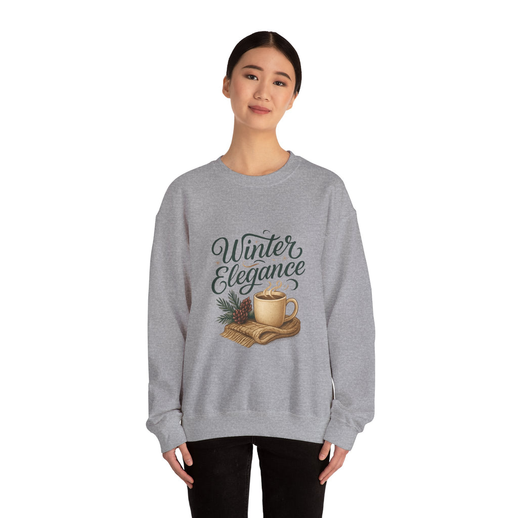Sweatshirt — "Winter Elegance" Cozy Holiday Crewneck with Hot Cocoa Design