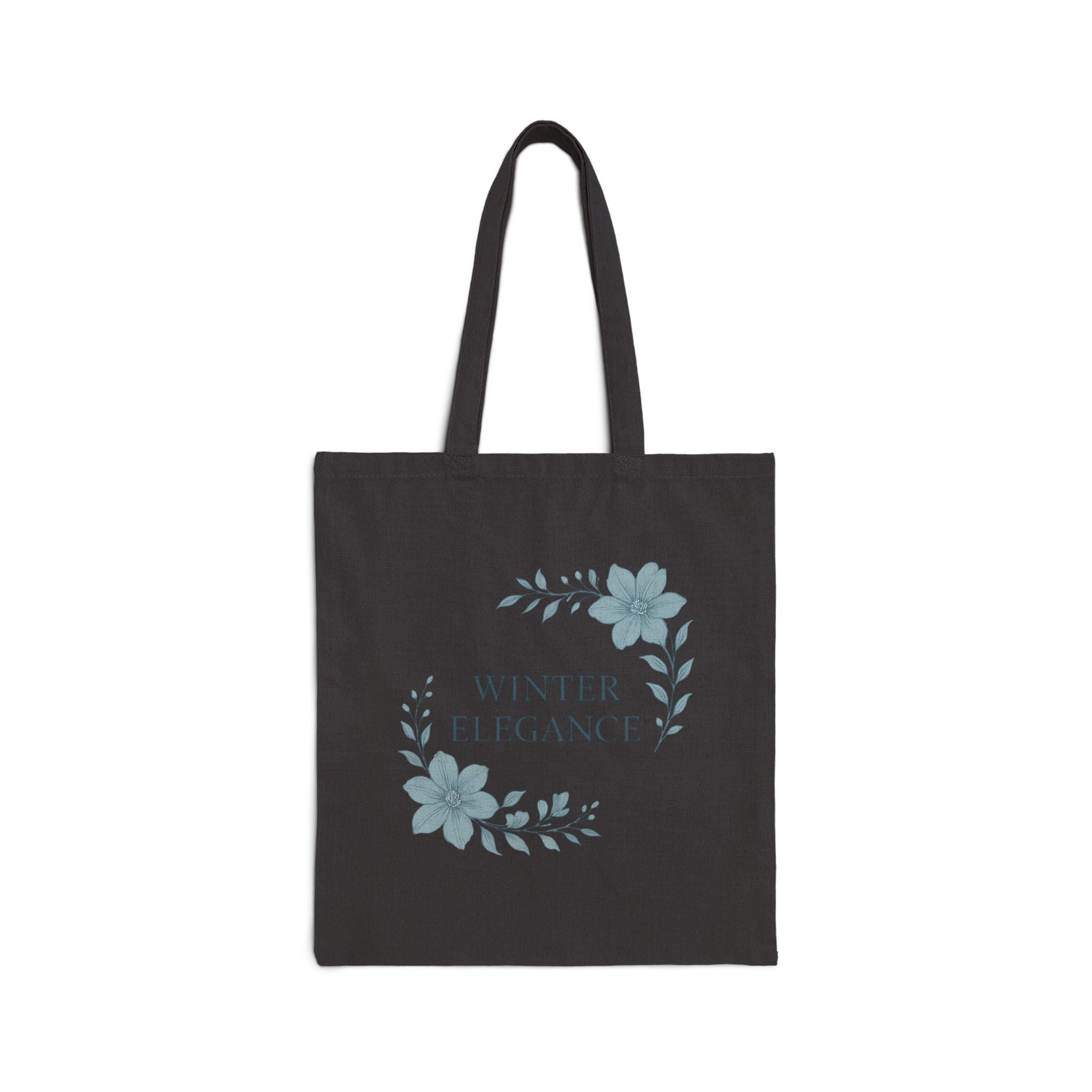 Winter Elegance Tote Bag – Floral Canvas Grocery & Gift Tote