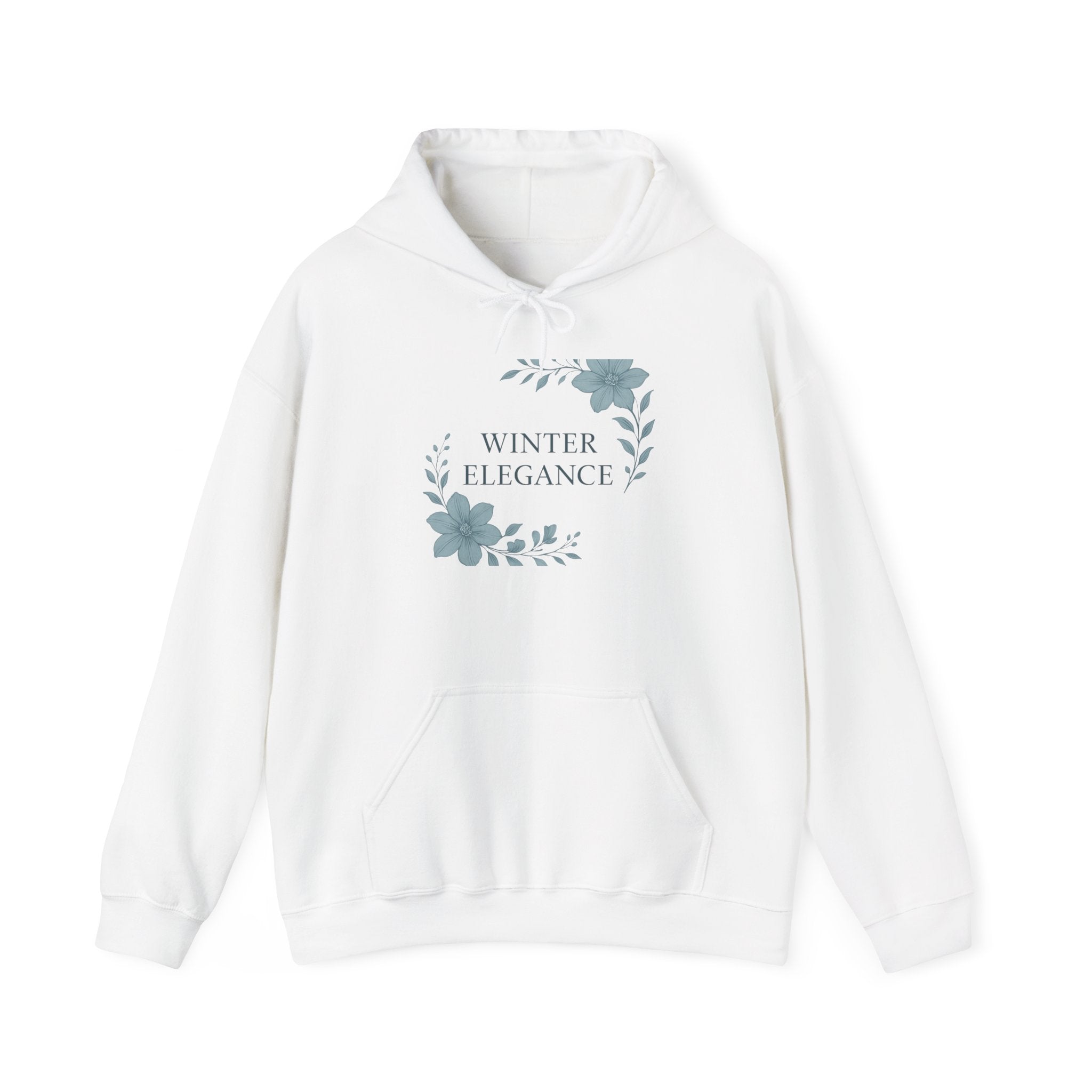 Winter Elegance Hoodie — Floral Winter Wreath Pullover
