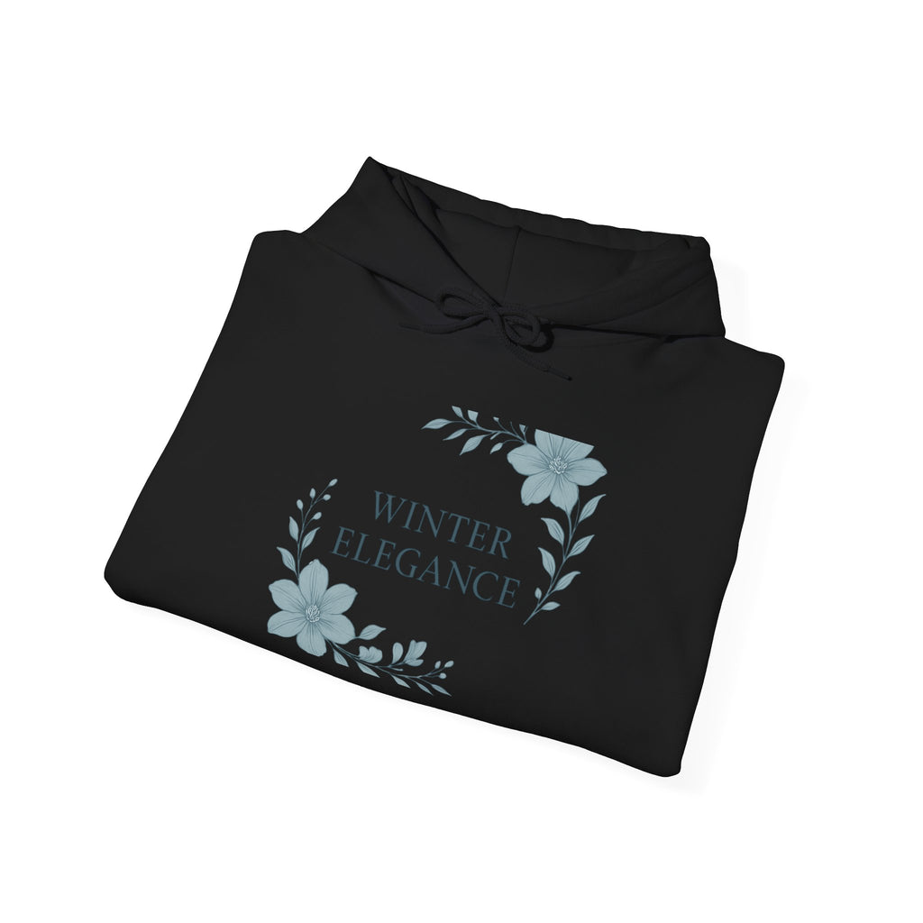 Winter Elegance Hoodie — Floral Winter Wreath Pullover