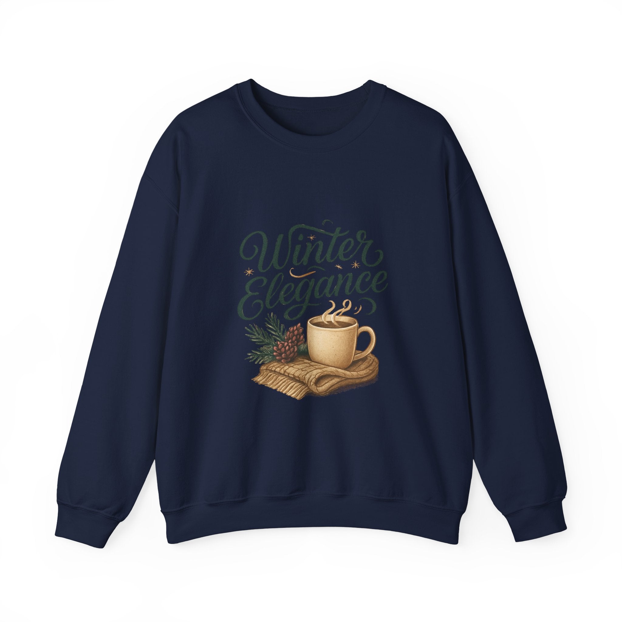 Sweatshirt — "Winter Elegance" Cozy Holiday Crewneck with Hot Cocoa Design