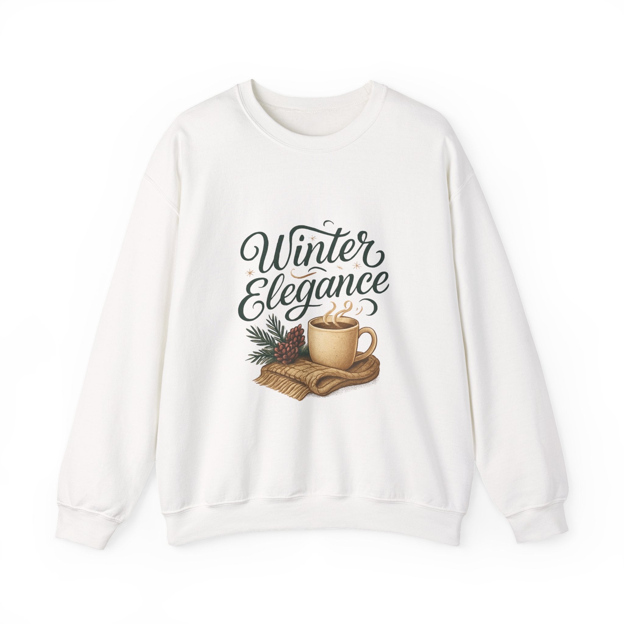 Sweatshirt — "Winter Elegance" Cozy Holiday Crewneck with Hot Cocoa Design