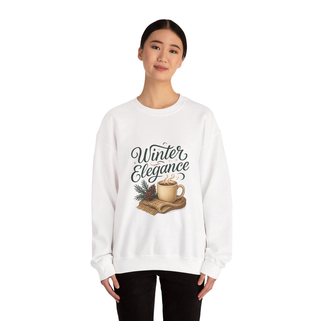 Sweatshirt — "Winter Elegance" Cozy Holiday Crewneck with Hot Cocoa Design