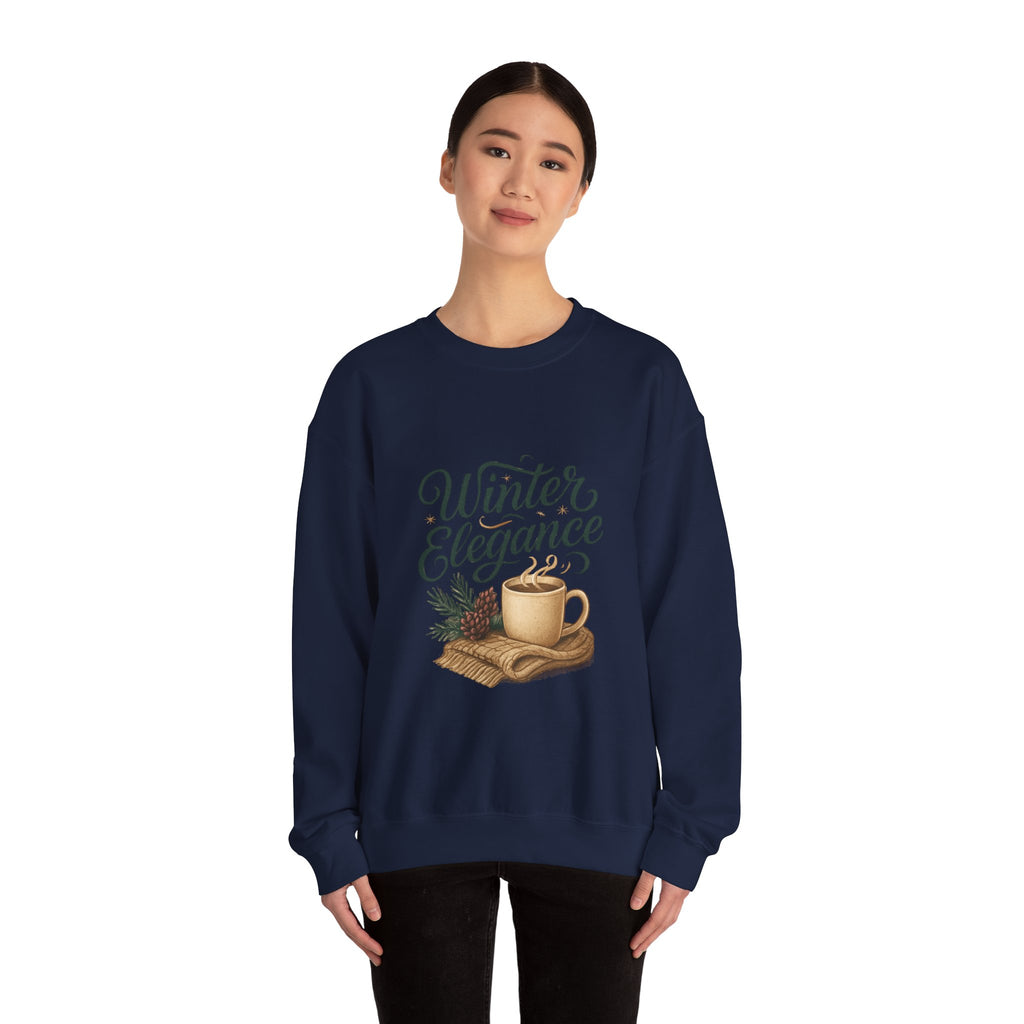 Sweatshirt — "Winter Elegance" Cozy Holiday Crewneck with Hot Cocoa Design