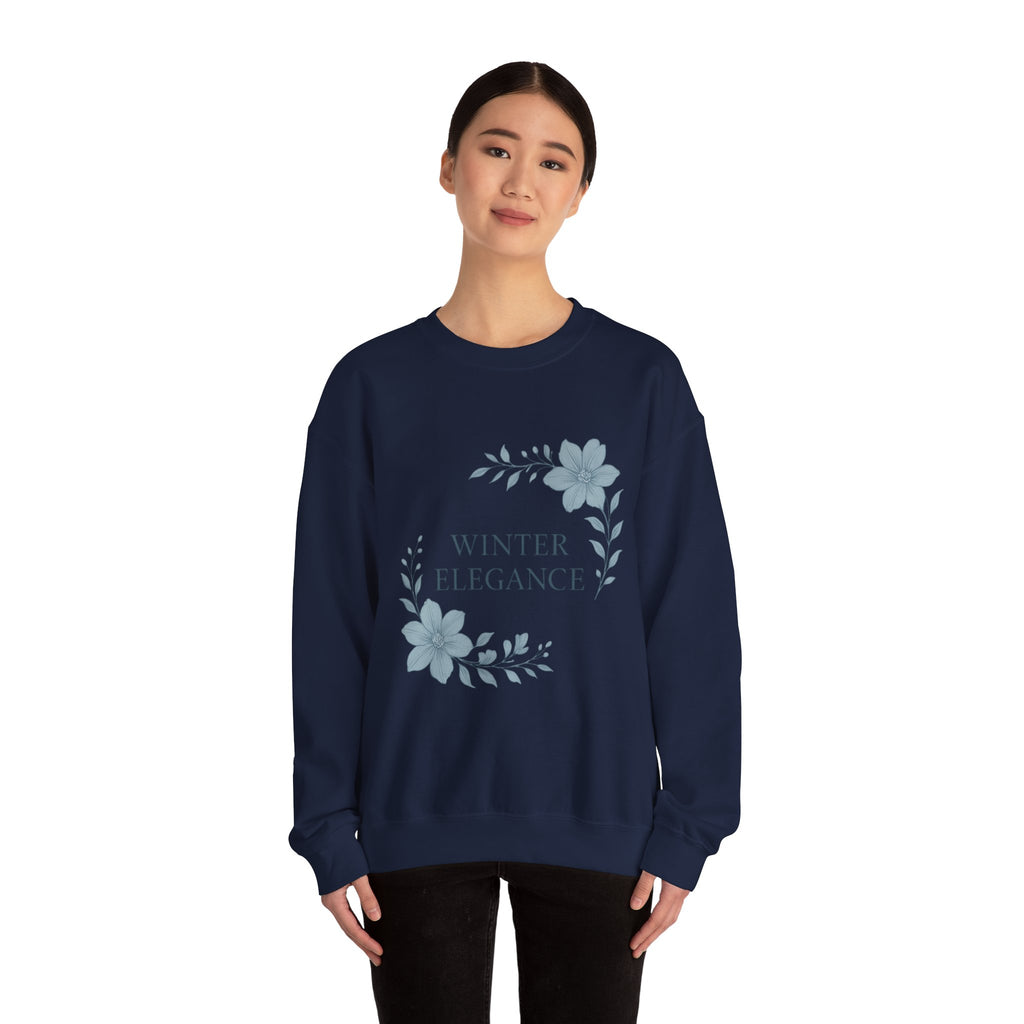 Winter Elegance Sweatshirt — Floral Holiday Crewneck