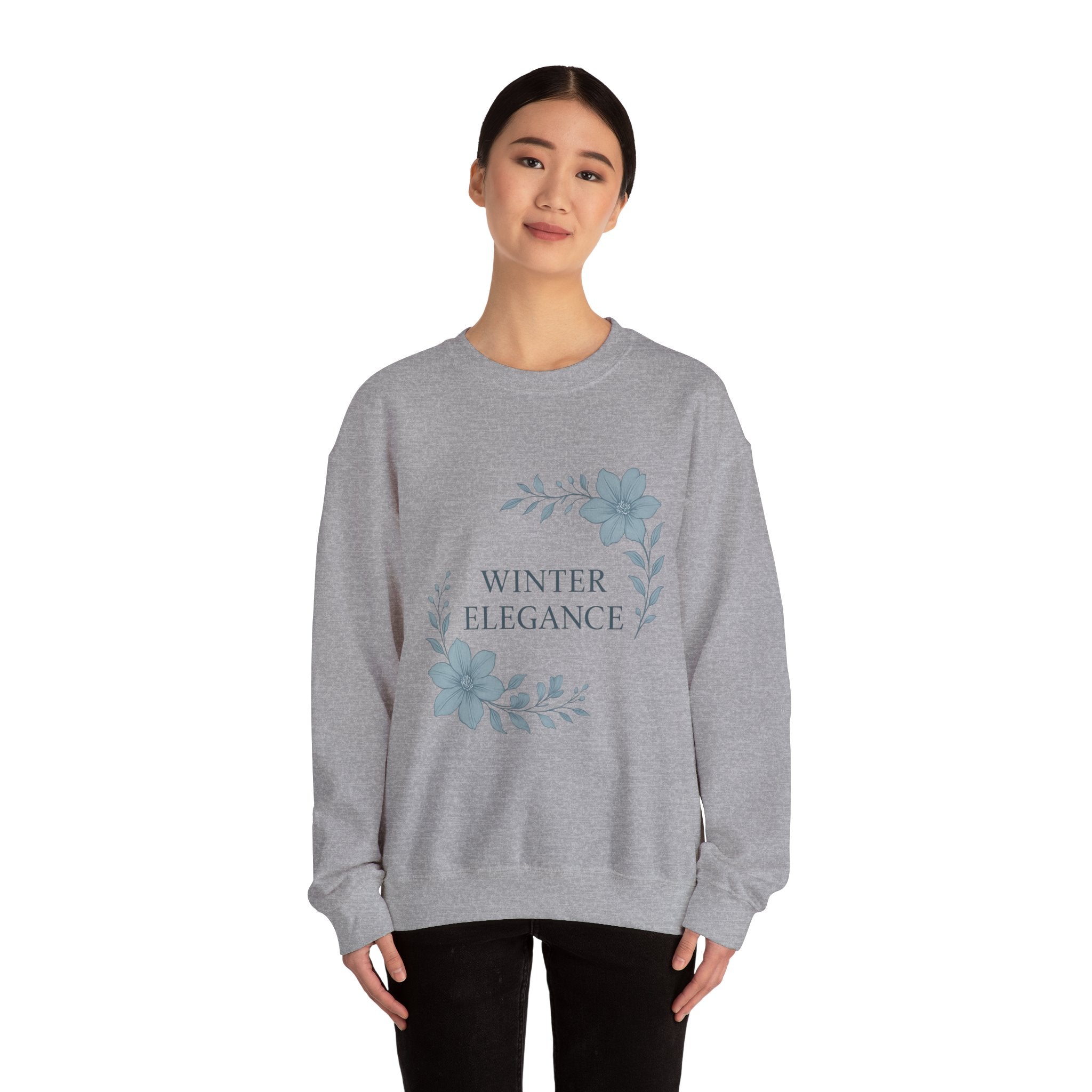 Winter Elegance Sweatshirt — Floral Holiday Crewneck