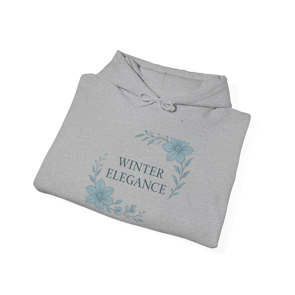 Winter Elegance Hoodie — Floral Winter Wreath Pullover