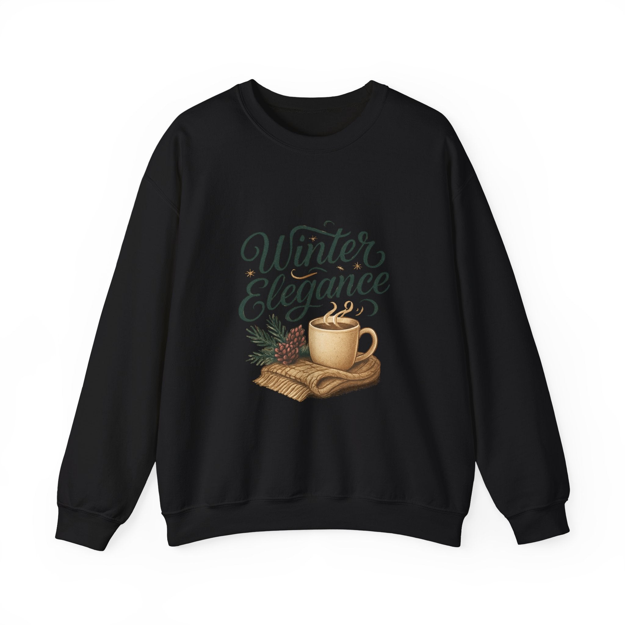 Sweatshirt — "Winter Elegance" Cozy Holiday Crewneck with Hot Cocoa Design