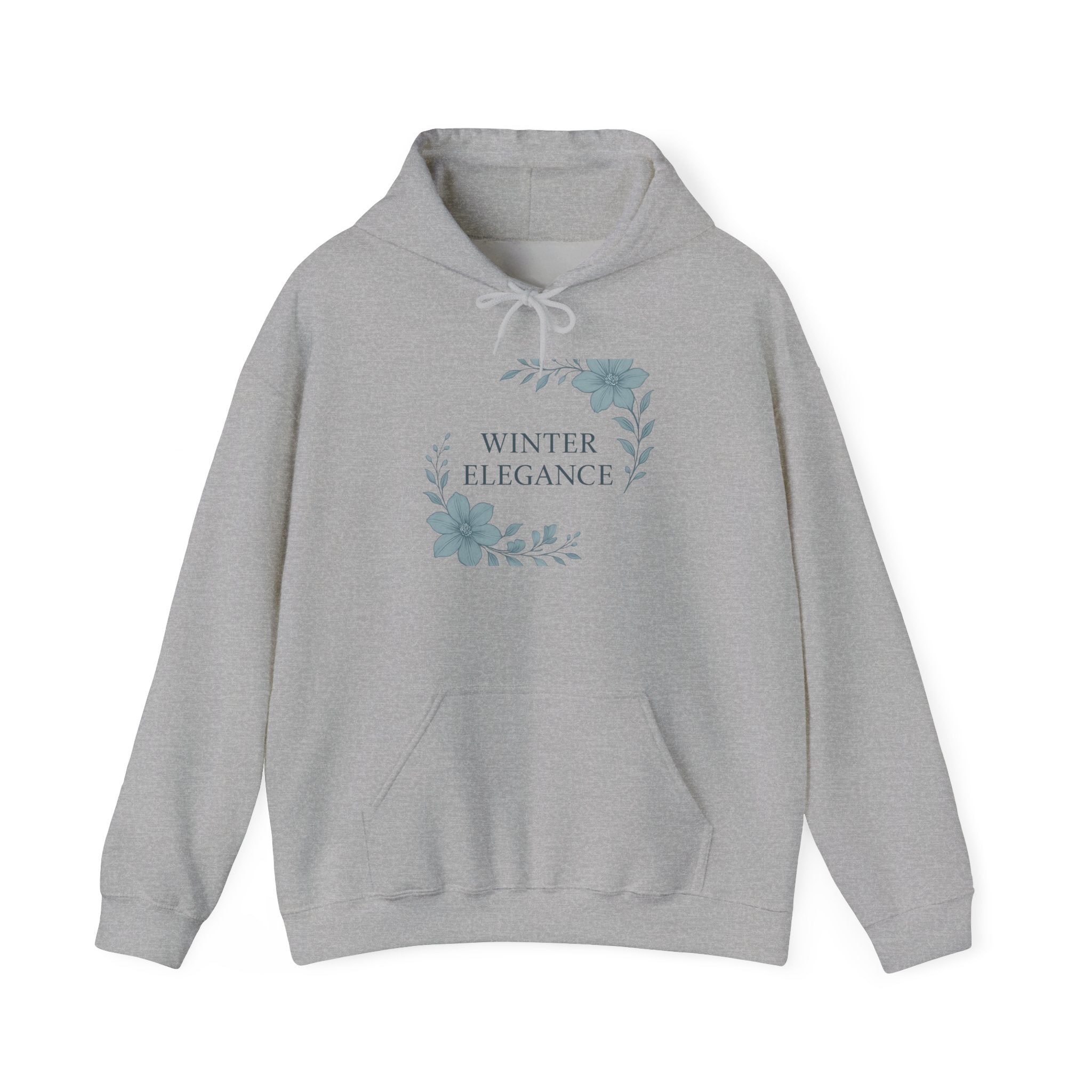 Winter Elegance Hoodie — Floral Winter Wreath Pullover